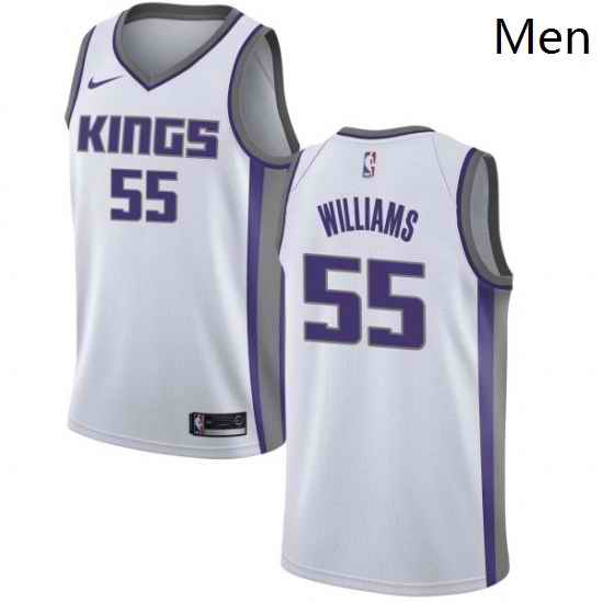 Mens Nike Sacramento Kings 55 Jason Williams Authentic White NBA Jersey Association Edition
